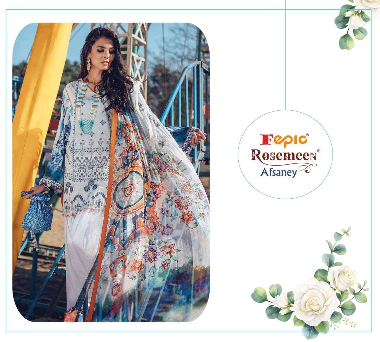 FEPIC PRESENTS ROSEMEEN ADSANEY CAMBRIC COTTON PRINTED WHOLESALE PAKISTANI SUITS